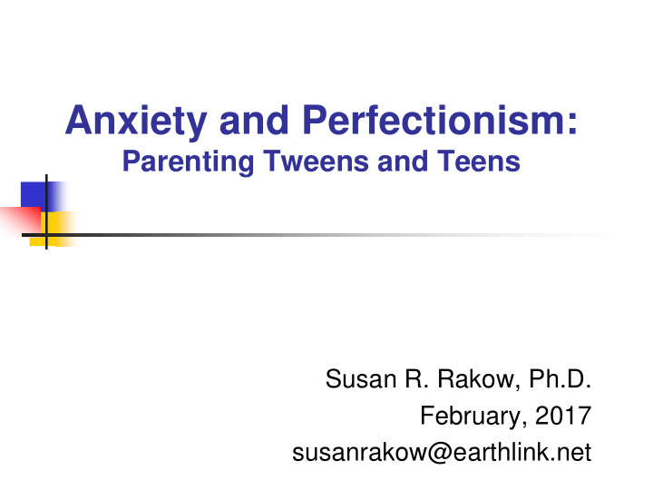 anxiety and perfectionism