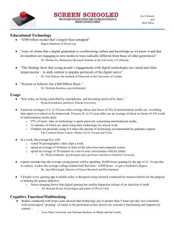 Matt Miles  Educational Technology $500 billion market thats largely been untapped