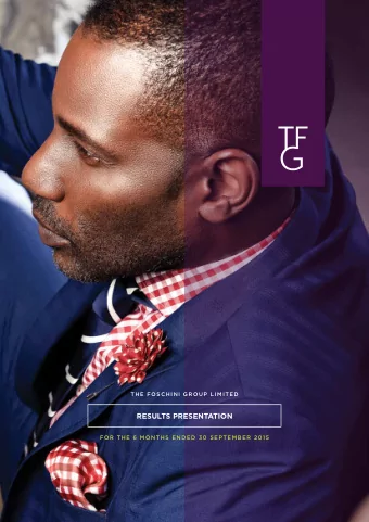 RESULTS PRESENTATION  FOR THE 6 MONTHS ENDED 30 SEPTEMBER 2015  RESULTS PRESENTATION  FOR THE