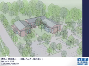 PU  B  L  I  C ME  E  T  I  NG PRE  L  I  MI  NARY DRAWI  NGS  August 30, 2017  PETER   GISOLFI