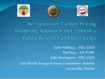 Institutions  Center for Economic Forecasting and Analysis- CEFA, FSU  Areas of Specialized