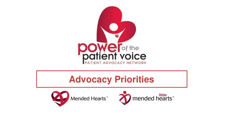 advocacy priorities