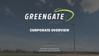 CORPORATE OVERVIEW  October 8, 2019  Information contained in this  document is strictly