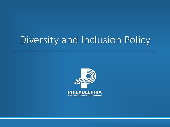 diversity and inclusion policy applicable projects