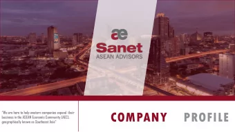 COMPANY  PROFILE  We are here to help western companies expand  their  business in the ASEAN