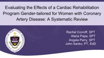 Evaluating the Effects of a Cardiac Rehabilitation  Program Gender-tailored for Women with Coronary