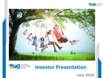 Investor Presentation  June 2018  Disclaimer  This presentation is not the Prospectus. It is