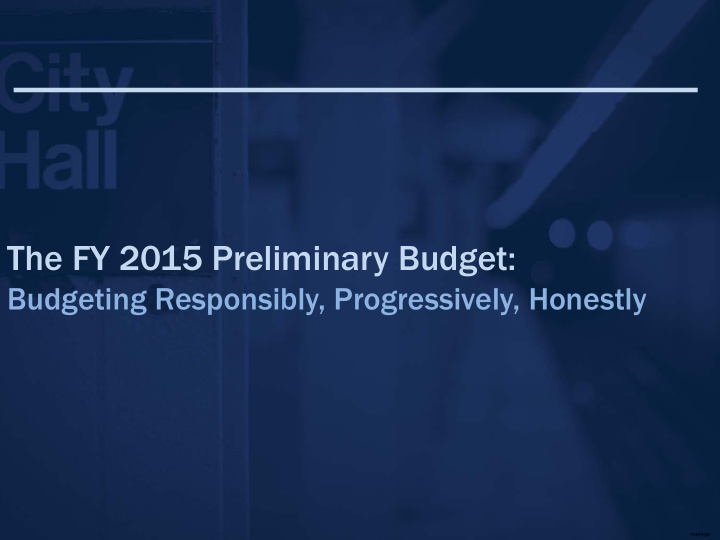 the fy 2015 preliminary budget