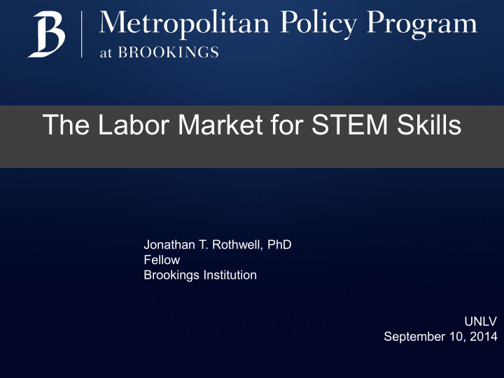 the labor market for stem skills