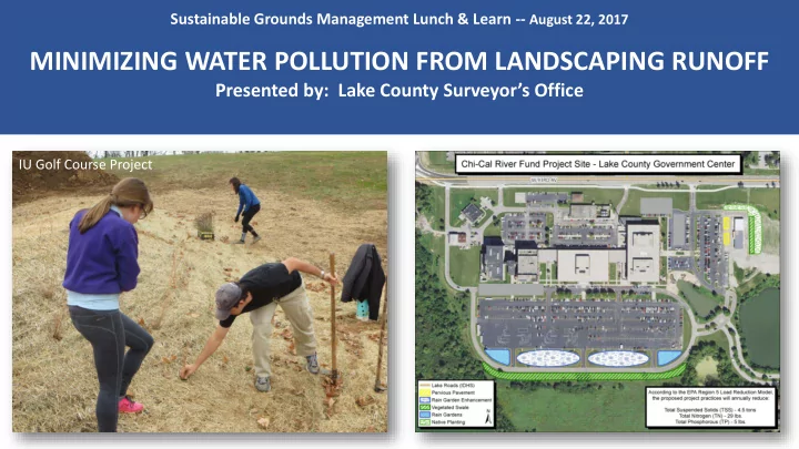 minimizing water pollution from landscaping runoff