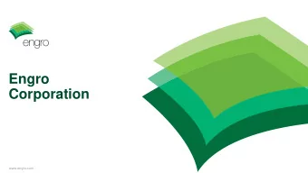 Engro  Corporation  www.engro.com  Important Disclaimer  THIS PRESENTATION IS NOT AN OFFER OR