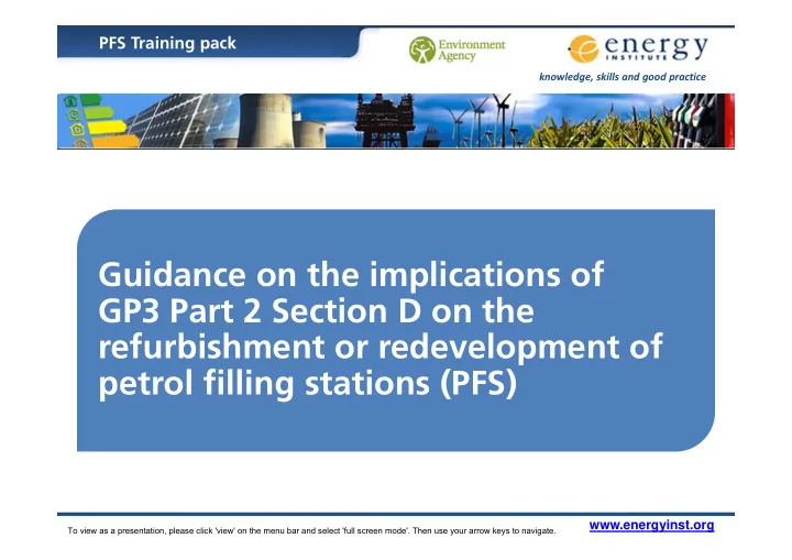 guidance on the implications of gp3 part 2 section d on