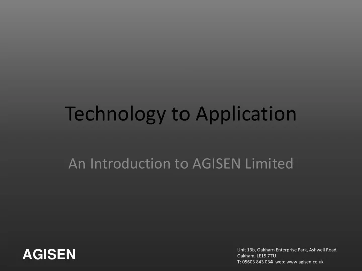 technology to application