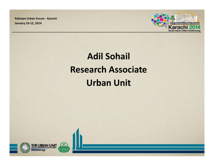 adil sohail research associate research associate urban