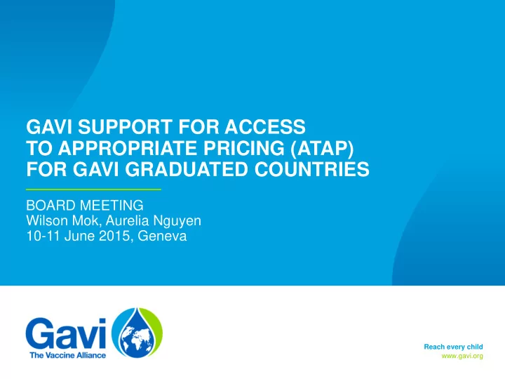 for gavi graduated countries