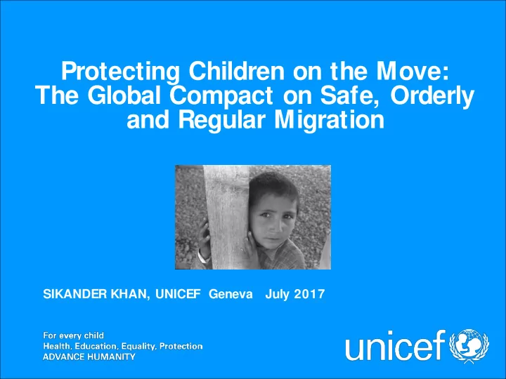 protecting children on the move