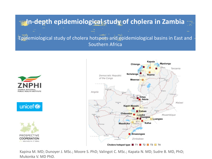 in depth epidemiological study of cholera in zambia