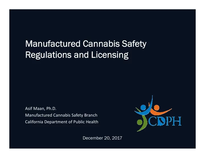manuf manufactured cannabis saf ctured cannabis safety ty