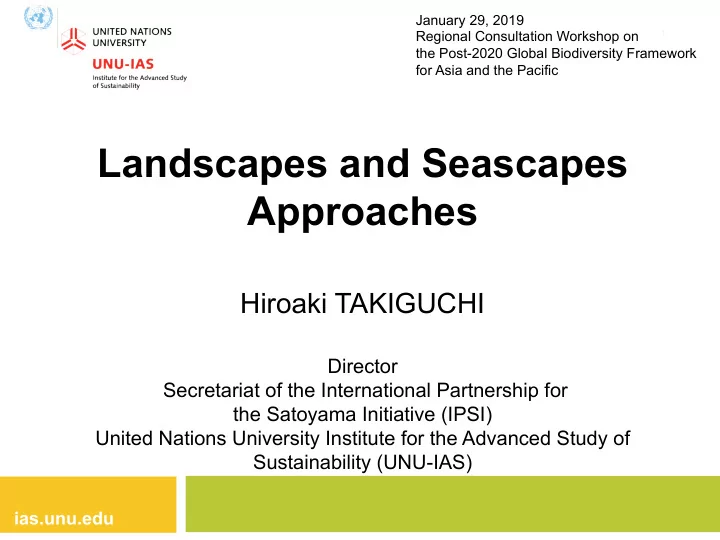 landscapes and seascapes approaches