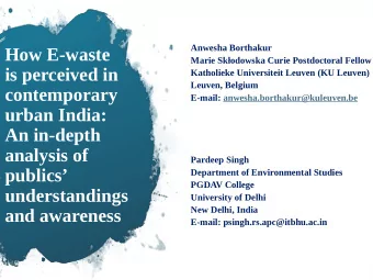 How E-waste  Marie Skodowska Curie Postdoctoral Fellow  is perceived in  Katholieke Universiteit