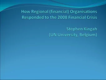 Caveats   Themes are moving targets   FC of 2008 is not identical/coincidental but co