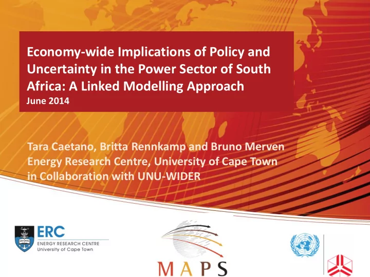 economy wide implications of policy and uncertainty in