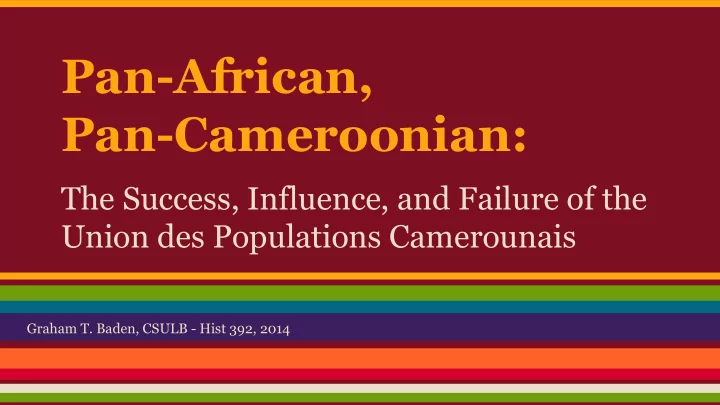 pan african pan cameroonian