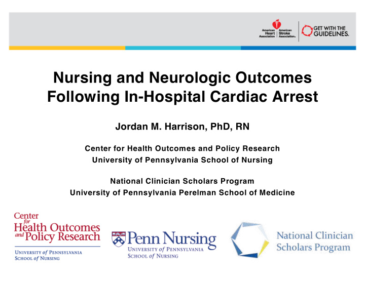 nursing and neurologic outcomes following in hospital