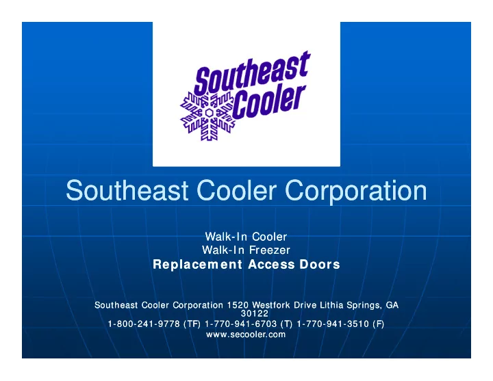 southeast cooler corporation southeast cooler corporation