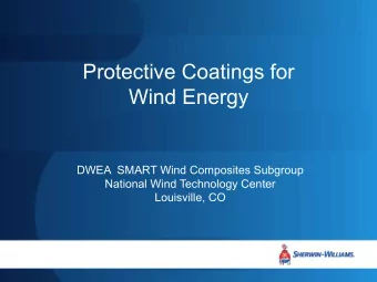 Protective Coatings for  Wind Energy  DWEA  SMART Wind Composites Subgroup  National Wind