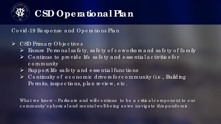 csd oper ational p lan