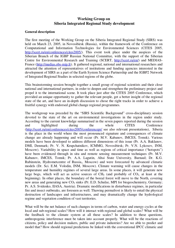 working group on