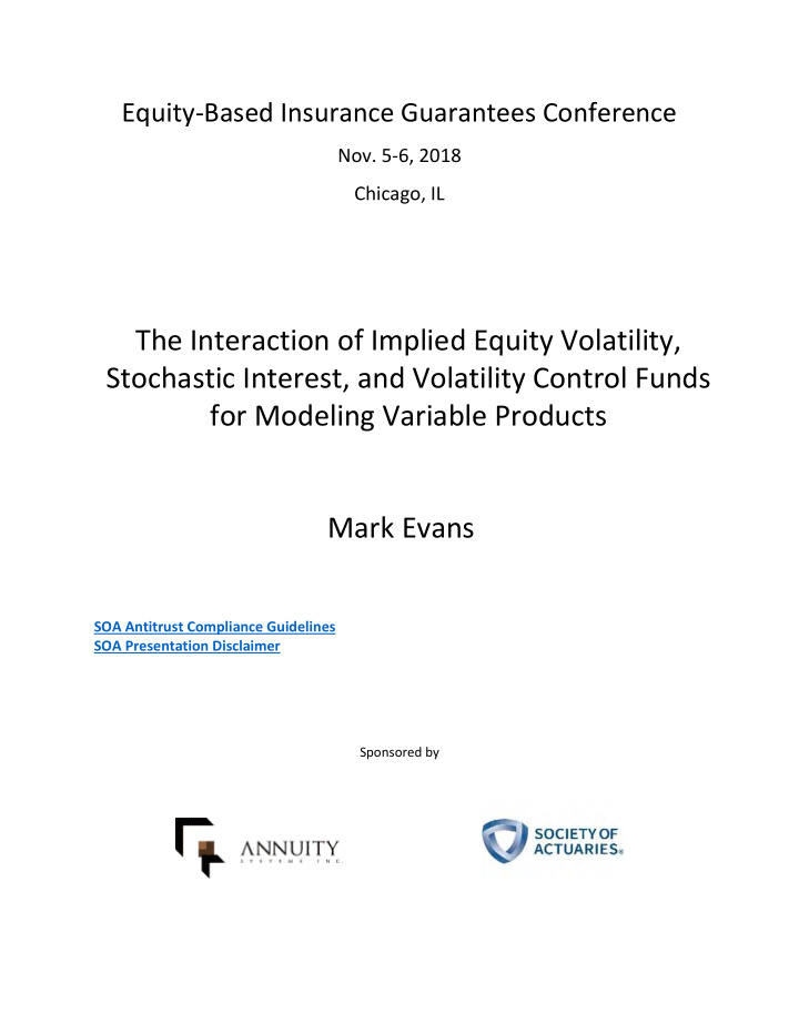 the interaction of implied equity volatility stochastic
