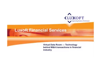 Luxoft Financial Services  Virtual Data Room  Technology  behind M&amp;A transactions in