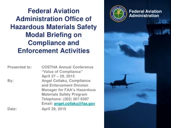 Federal Aviation  Federal Aviation  Administration  Administration Office of  Hazardous Materials