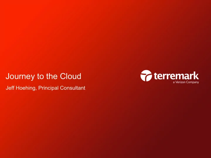 journey to the cloud