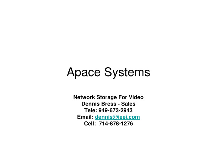 apace systems