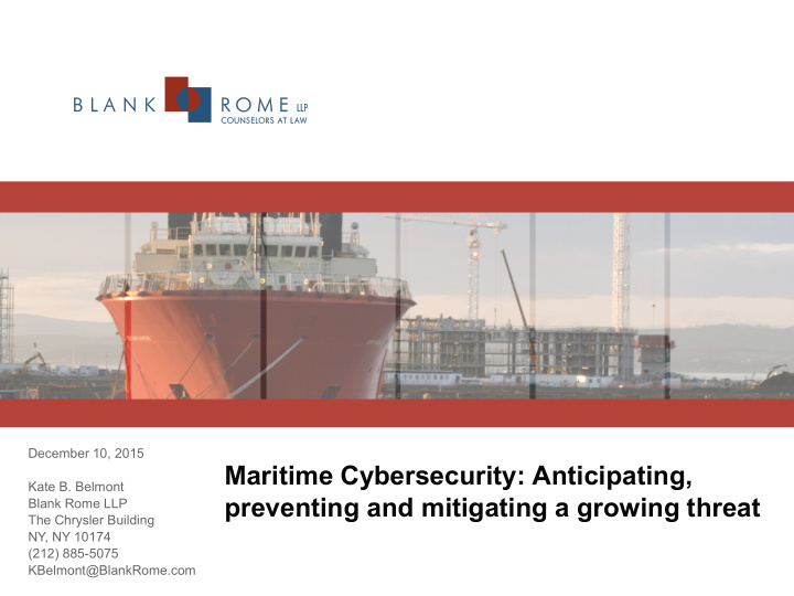 maritime cybersecurity anticipating