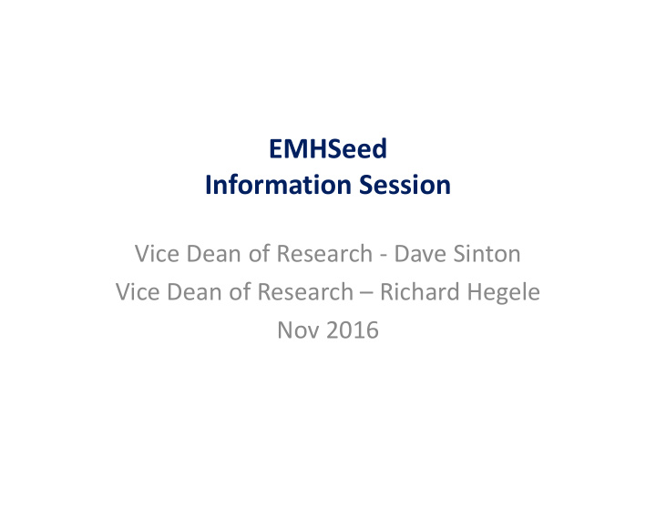 emhseed information session