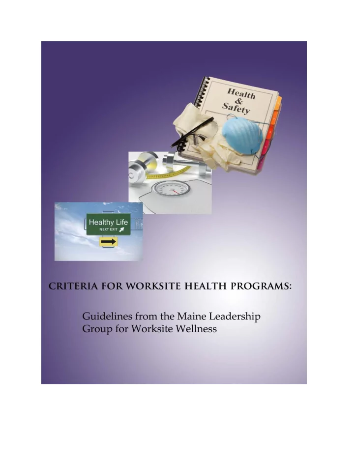 final draft 10 05 2009 the maine leadership group for