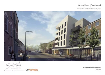 Vestry Road | Southwark  Tenants Hall and Residential Development  Pre-Planning Public