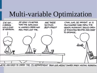 Multi-variable Optimization  K-means clustering  K-means clustering on points is finding  K
