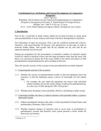 Constitutional Law Attributions and Current Development, in Comparative  Perspective  Dante