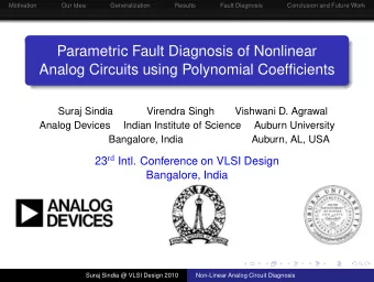 Parametric Fault Diagnosis of Nonlinear  Analog Circuits using Polynomial Coefficients  Suraj