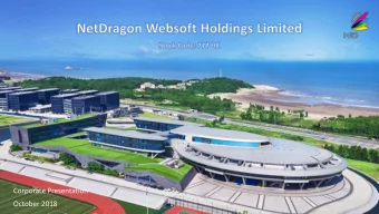 Corporate Presentation  October 2018  Disclaimer This presentation is prepared by NetDragon Websoft
