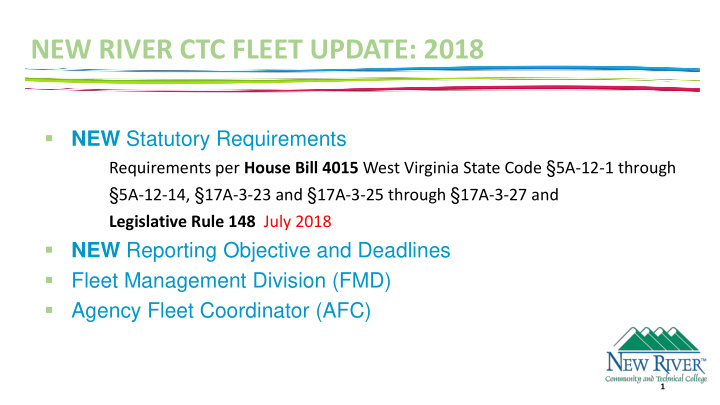 new river ctc fleet update 2018