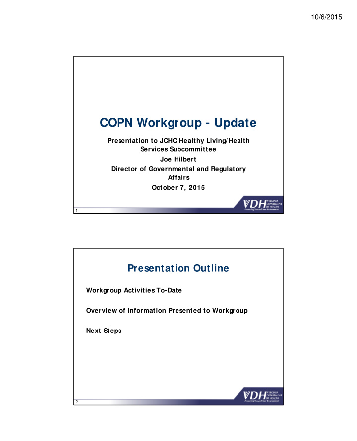 copn workgroup update