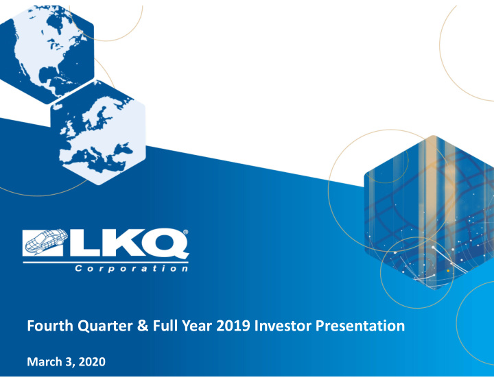 fourth quarter full year 2019 investor presentation