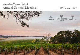 Annual General Meeting 20 th November 2019  Australian Vintage Limited  Australian Vintage Limited