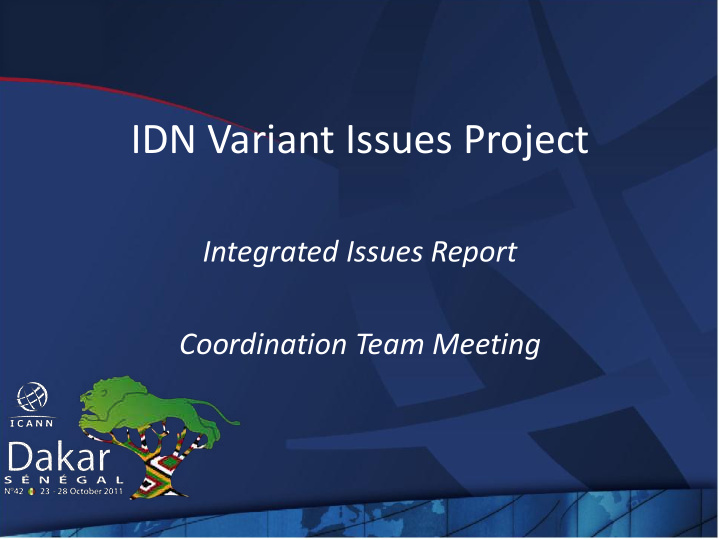 idn variant issues project